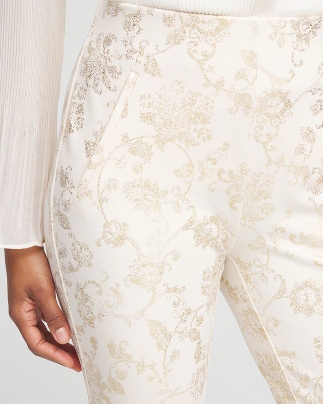 Juliet Foiled Ponte Ankle Pants - image 4